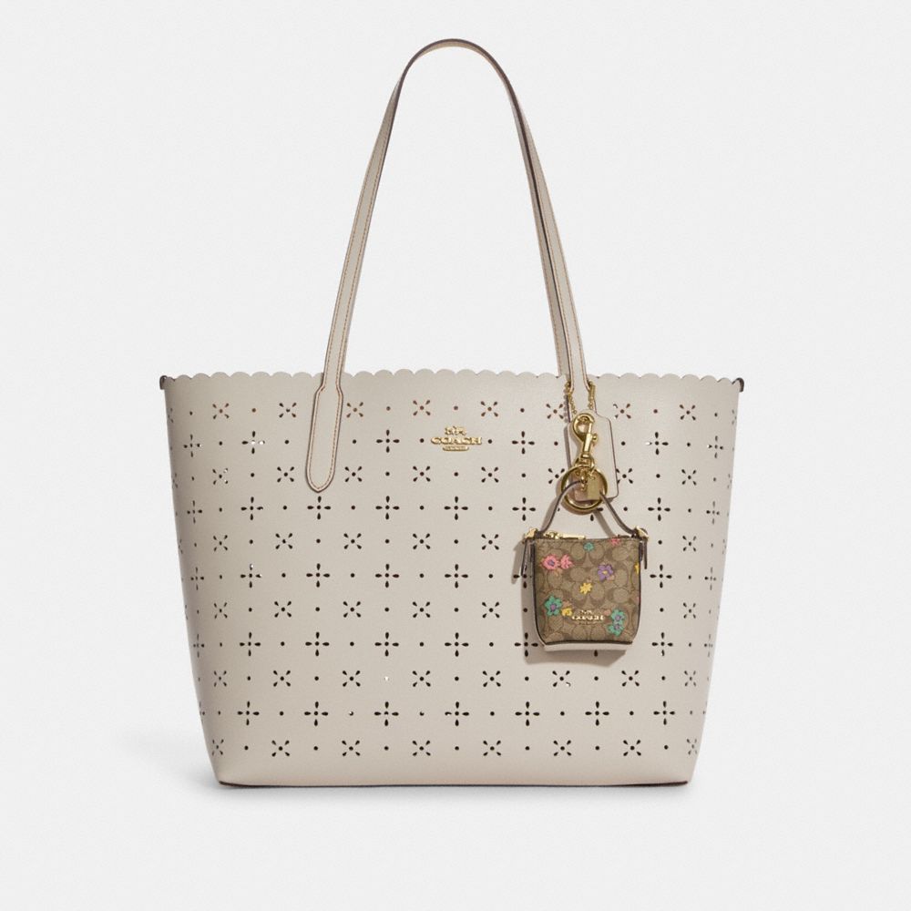 Coach Purse: Laser-Cut Flowers, Large Coach Purse