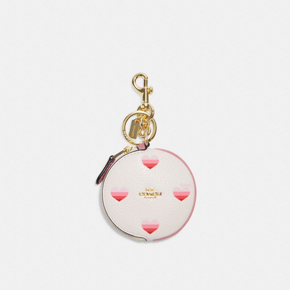 キーホルダー・キーリング COACH Hearts Circular Coin Pouch CA044 COACH® Outlet | Circular Coin Pouch With Heart Print