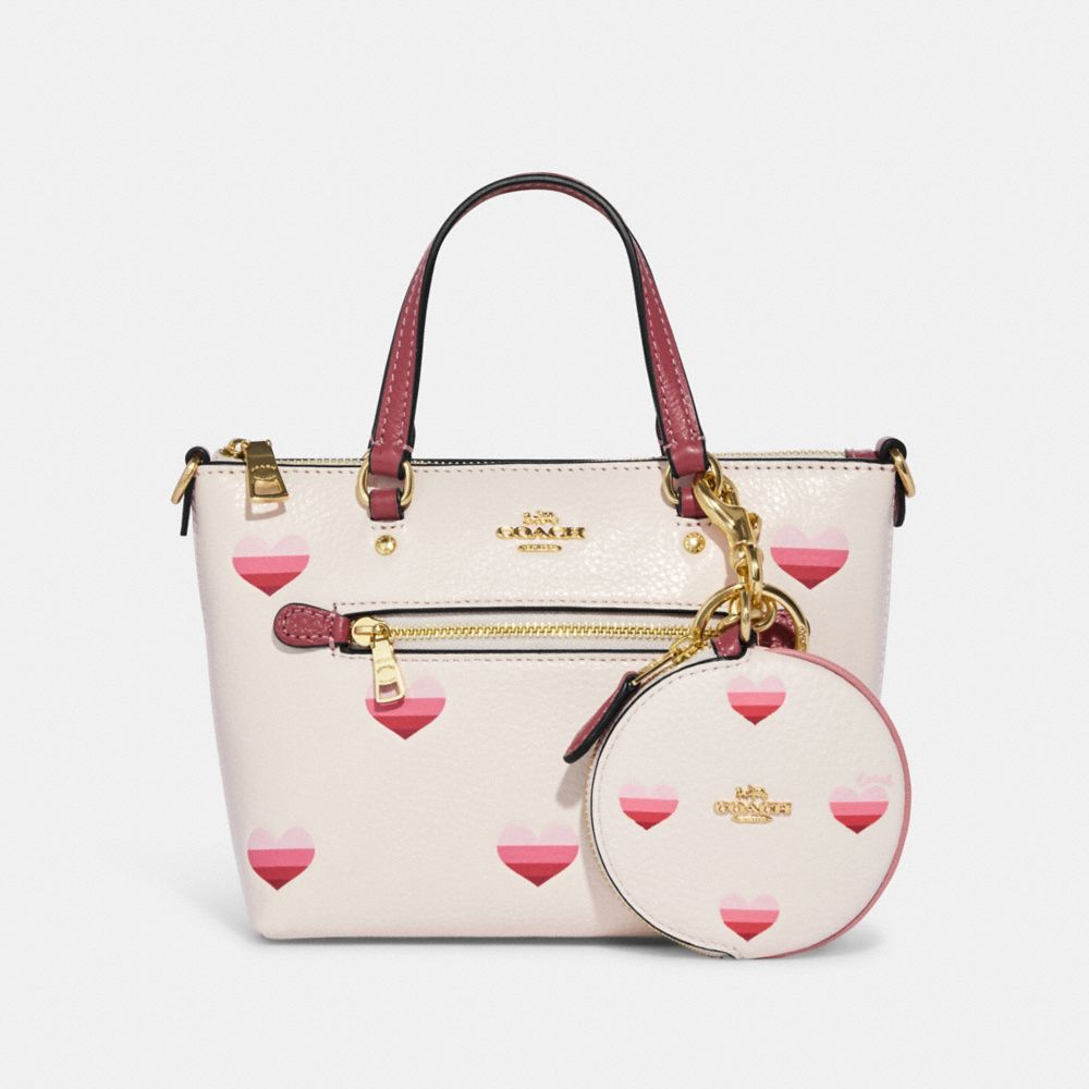 Circular Coin Pouch With Heart Print