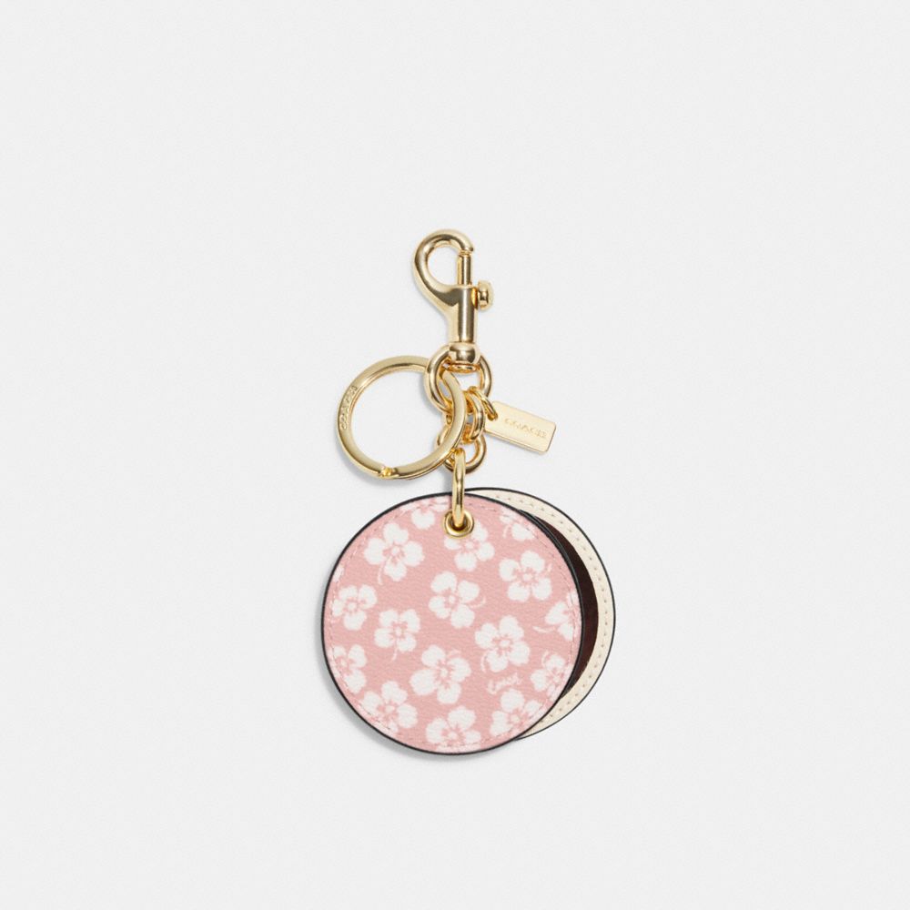 Mirror Bag Charm With Graphic Ditsy Print