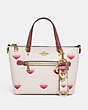 COACH®,TRIGGER SNAP BAG CHARM WITH STRIPE HEART PRINT,Im/Chalk Pink,Angle View