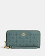 COACH®,LONG ZIP AROUND WALLET,Refined Calf Leather,Mini,Im/Marine,Front View