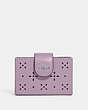 COACH®,ACCORDION CARD CASE,Refined Calf Leather,Mini,Silver/Soft Lilac,Front View
