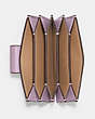 COACH®,ACCORDION CARD CASE,Refined Calf Leather,Mini,Silver/Soft Lilac,Inside View,Top View