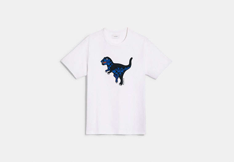 COACH®,PATCHWORK REXY T-SHIRT IN ORGANIC COTTON,cotton,White,Front View