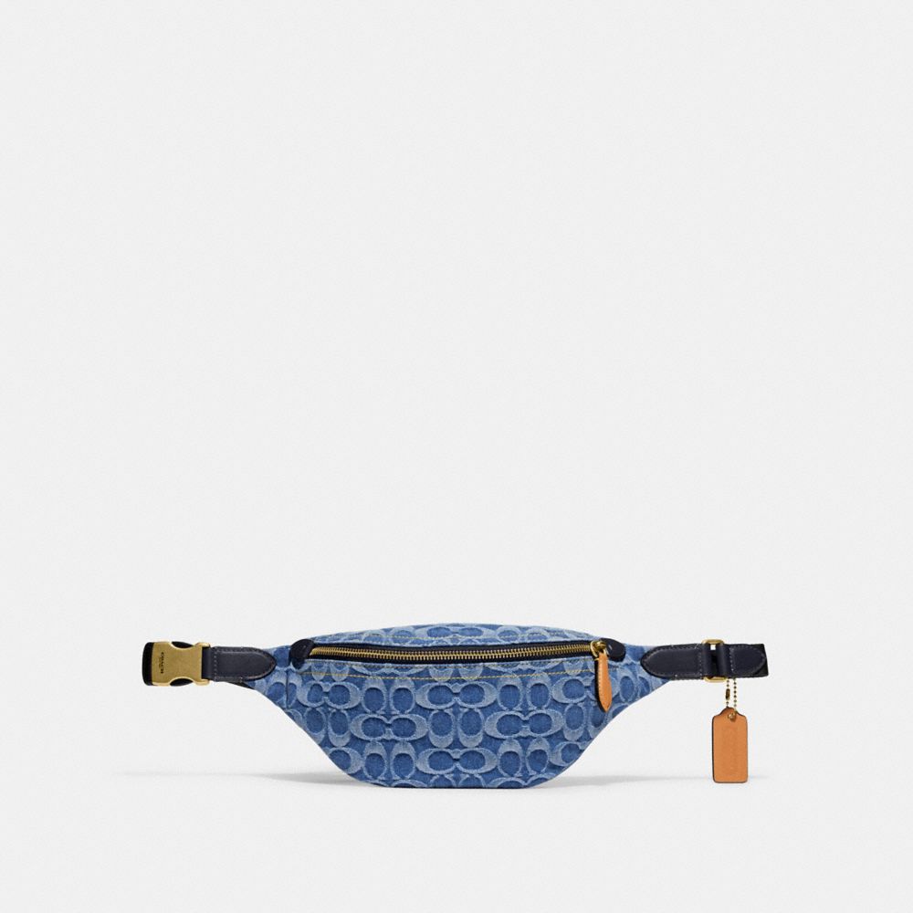 Coach Charter logo-jacquard Denim Belt Bag - Blue