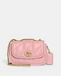 COACH®,PILLOW MADISON SHOULDER BAG 18 WITH QUILTING,Nappa leather,Mini,Brass/Bubblegum,Front View