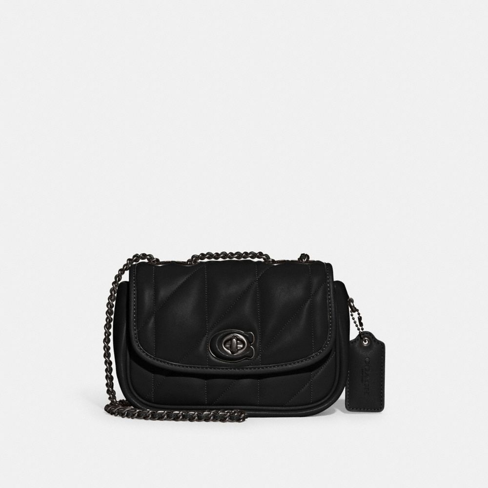 Nappa leather crossbody box bag - Black