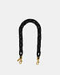 COACH®,LEATHER COVERED SHORT CHAIN STRAP,Smooth Leather,Brass/Black,Front View