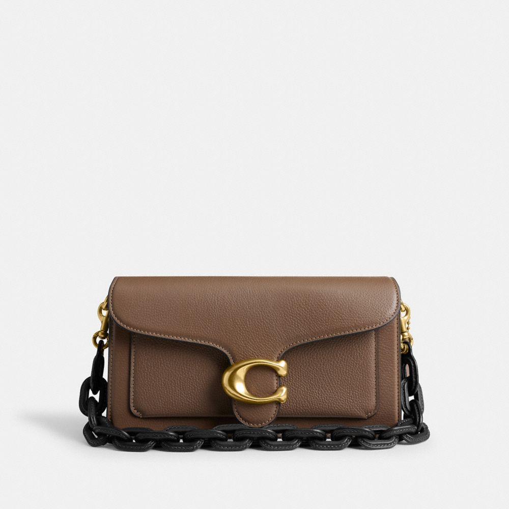 COACH®,Leather Covered Short Chain Strap,Leather,Bag Straps,No Embellishment,Black,Angle View