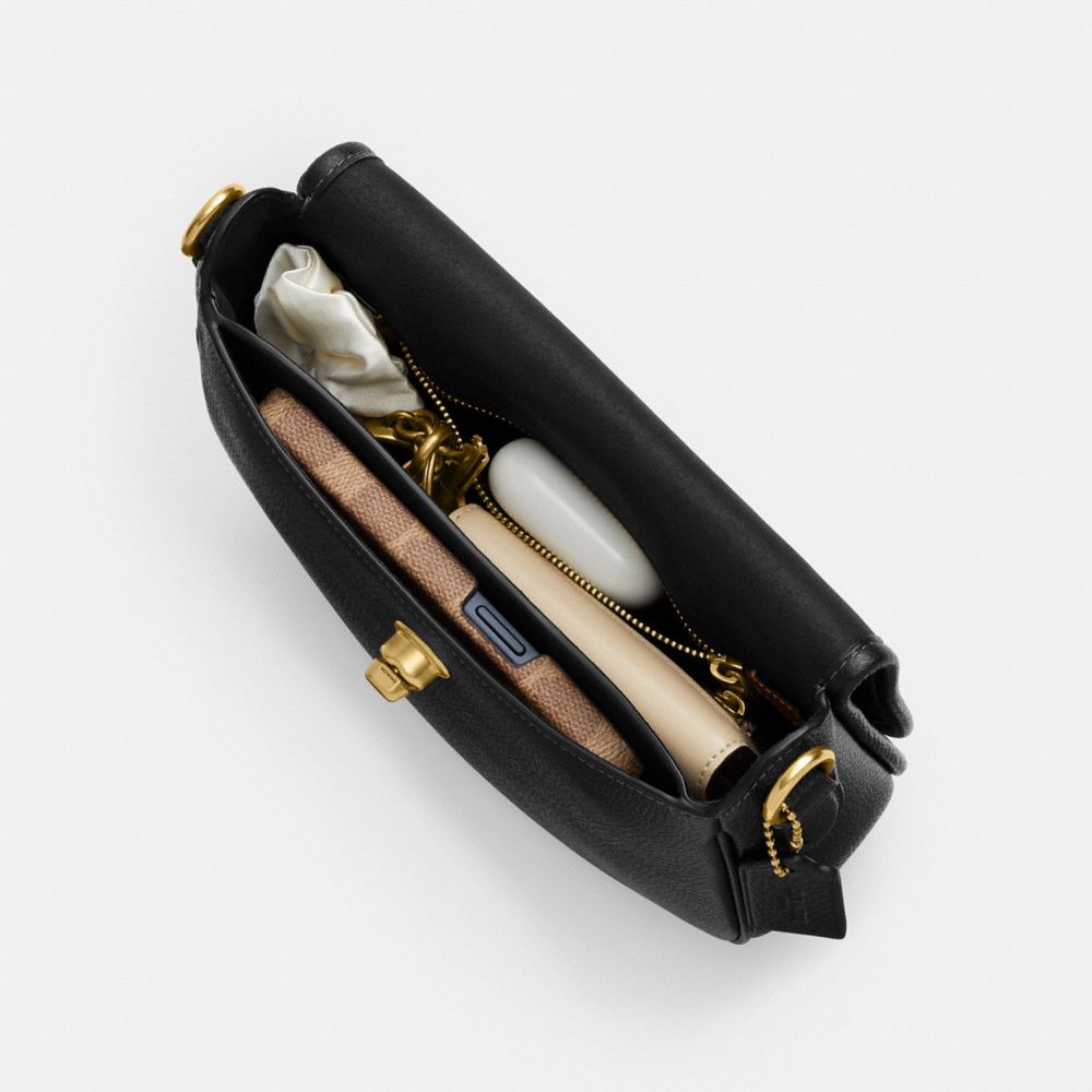 COACH®,Willow Saddle Bag,,Inside View, Top View