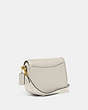 COACH®,WILLOW SADDLE BAG,Polished Pebble Leather,Small,Brass/Chalk,Angle View