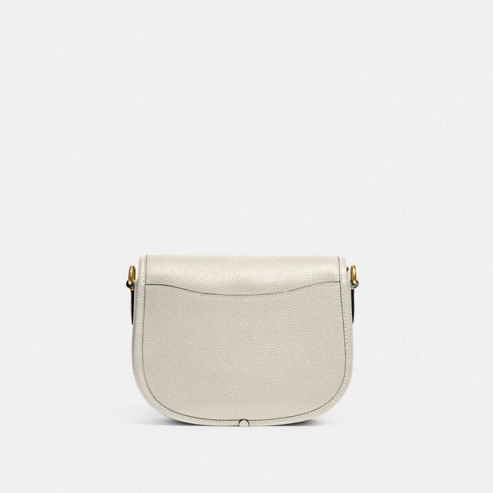 COACH®,WILLOW SADDLE BAG,Small,Brass/Chalk,Back View