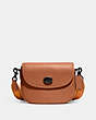 COACH®,WILLOW SADDLE BAG,Polished Pebble Leather,Small,Pewter/Canyon Multi,Front View
