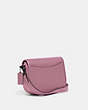 COACH®,WILLOW SADDLE BAG,Polished Pebble Leather,Small,Pewter/Violet Orchid,Angle View