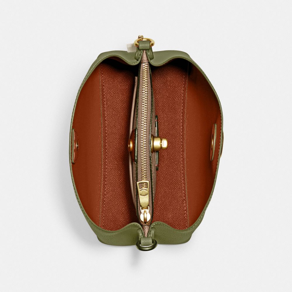 COACH®,Willow Bucket Bag In Colorblock With Signature Canvas Interior,,Inside View,Top View