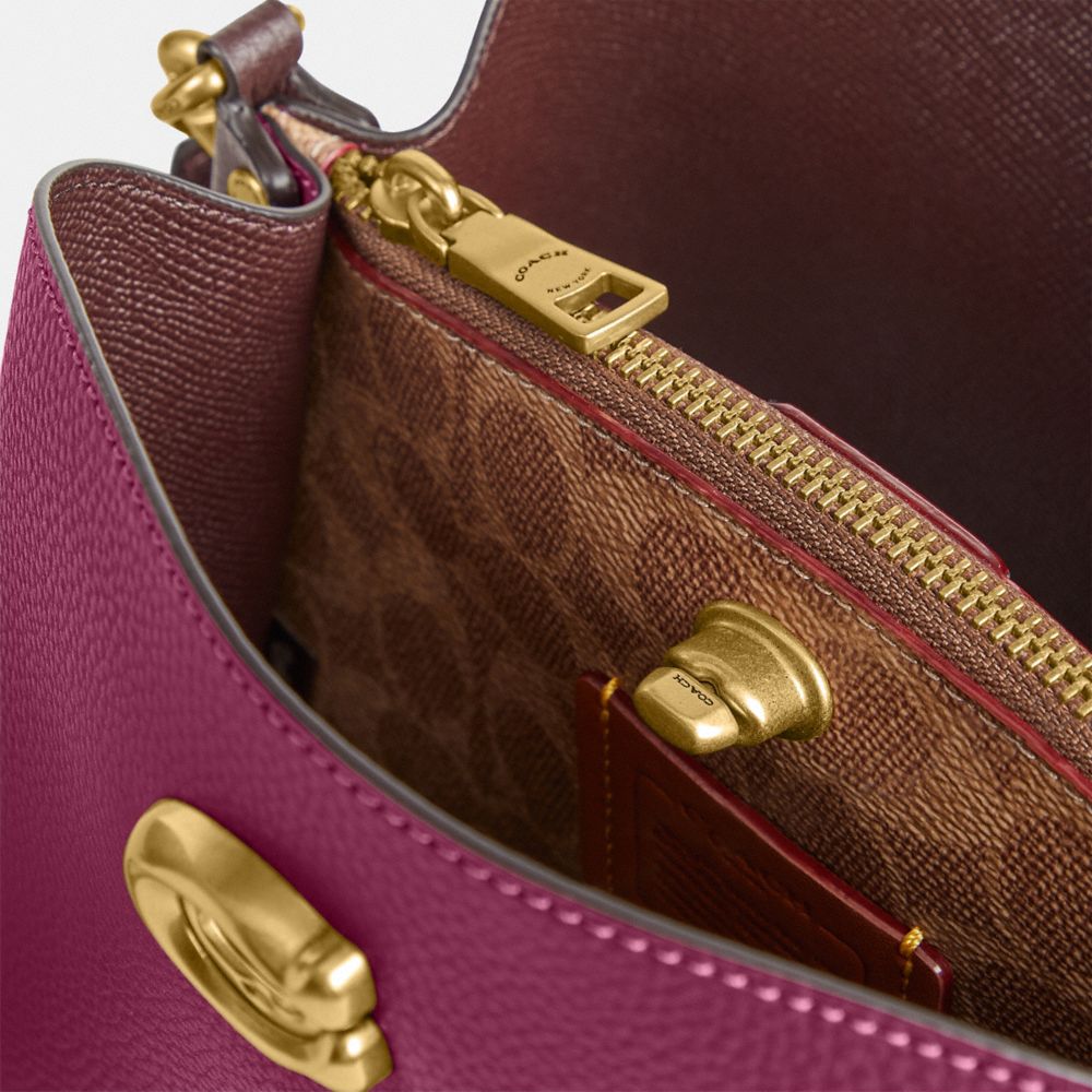 COACH®,Willow Bucket Bag In Colorblock With Signature Canvas Interior,,Closer View