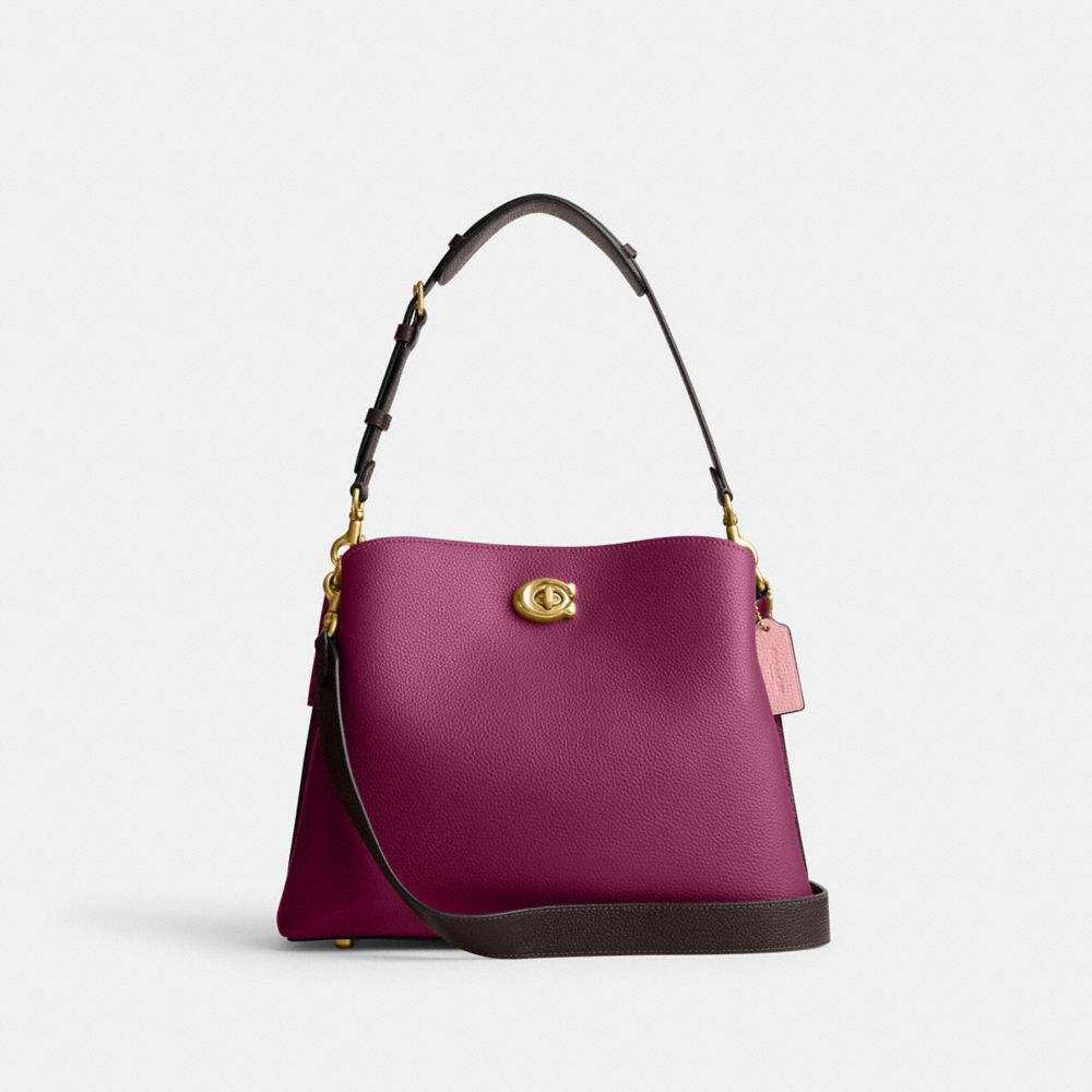 Purple coach purse outlet hot sale