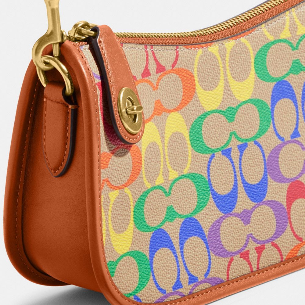 ★美品★コーチ♡レア COACH スウィンガー レインボー シグネチャー肩から本体までの長さ545cm