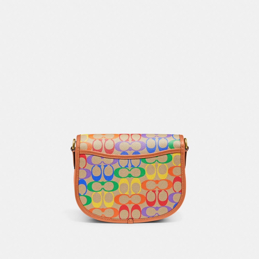 Willow Saddle Bag In Rainbow Signature Canvas