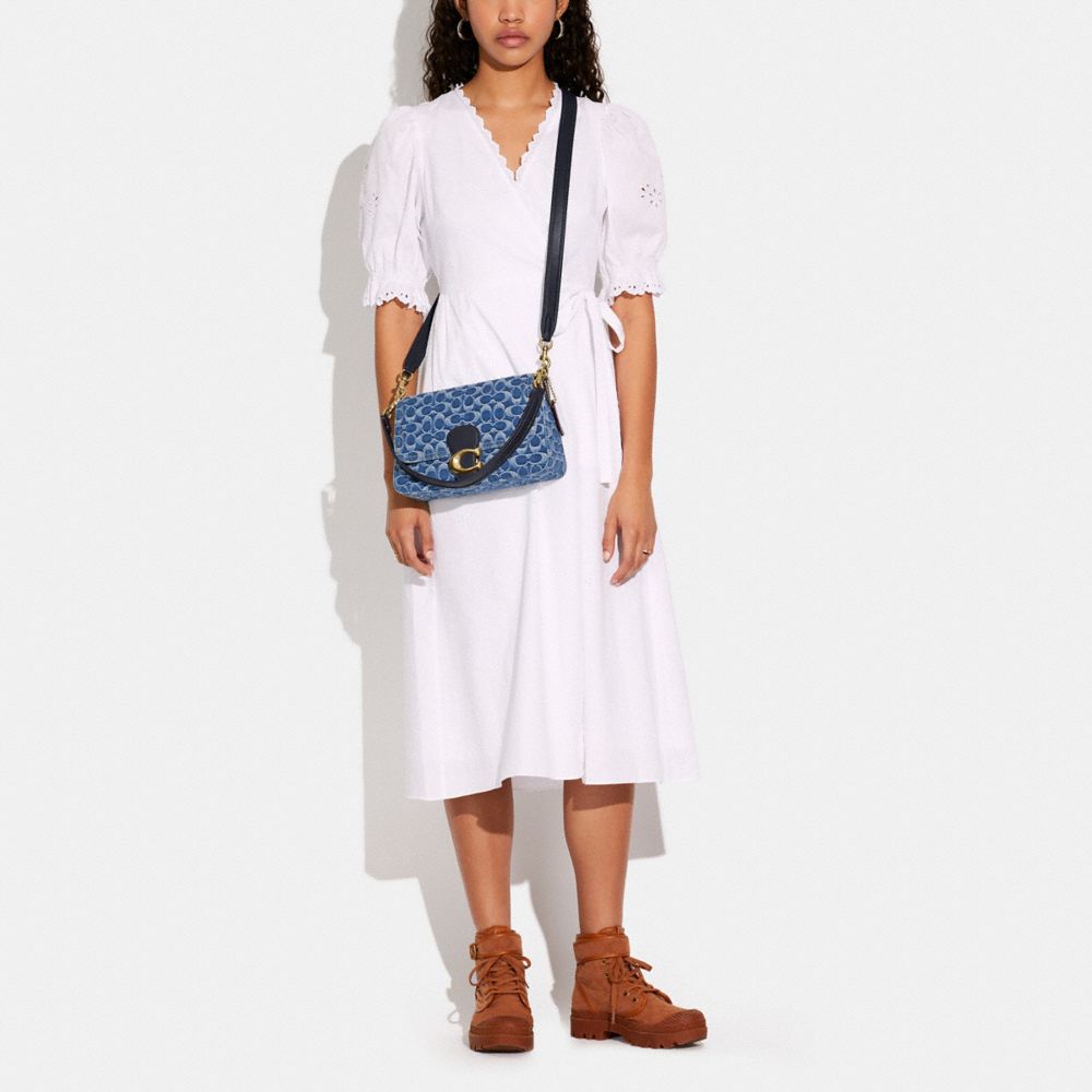 COACH®,Soft Tabby Shoulder Bag In Signature Denim,,Detail View