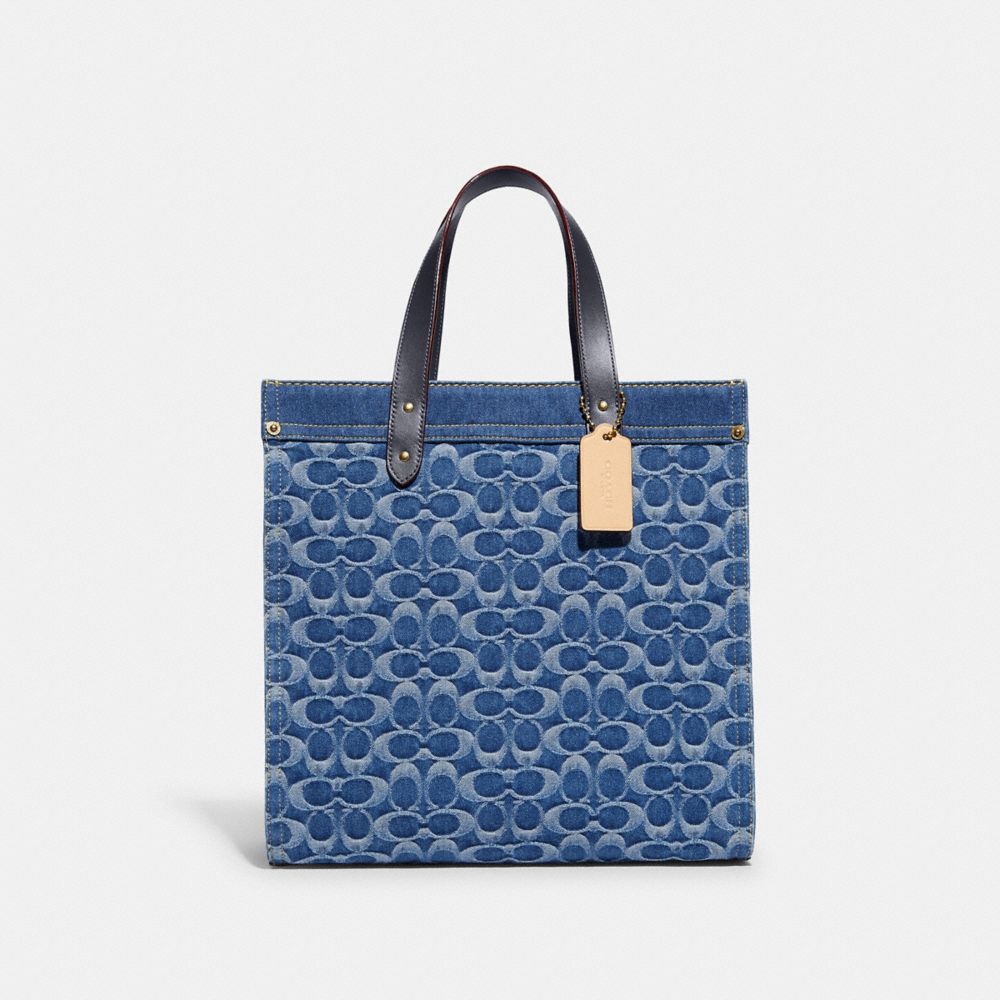 COACH Field Tote In Signature Denim