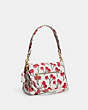 COACH®,SOFT TABBY SHOULDER BAG WITH CHERRY PRINT,Small,Brass/Chalk,Angle View