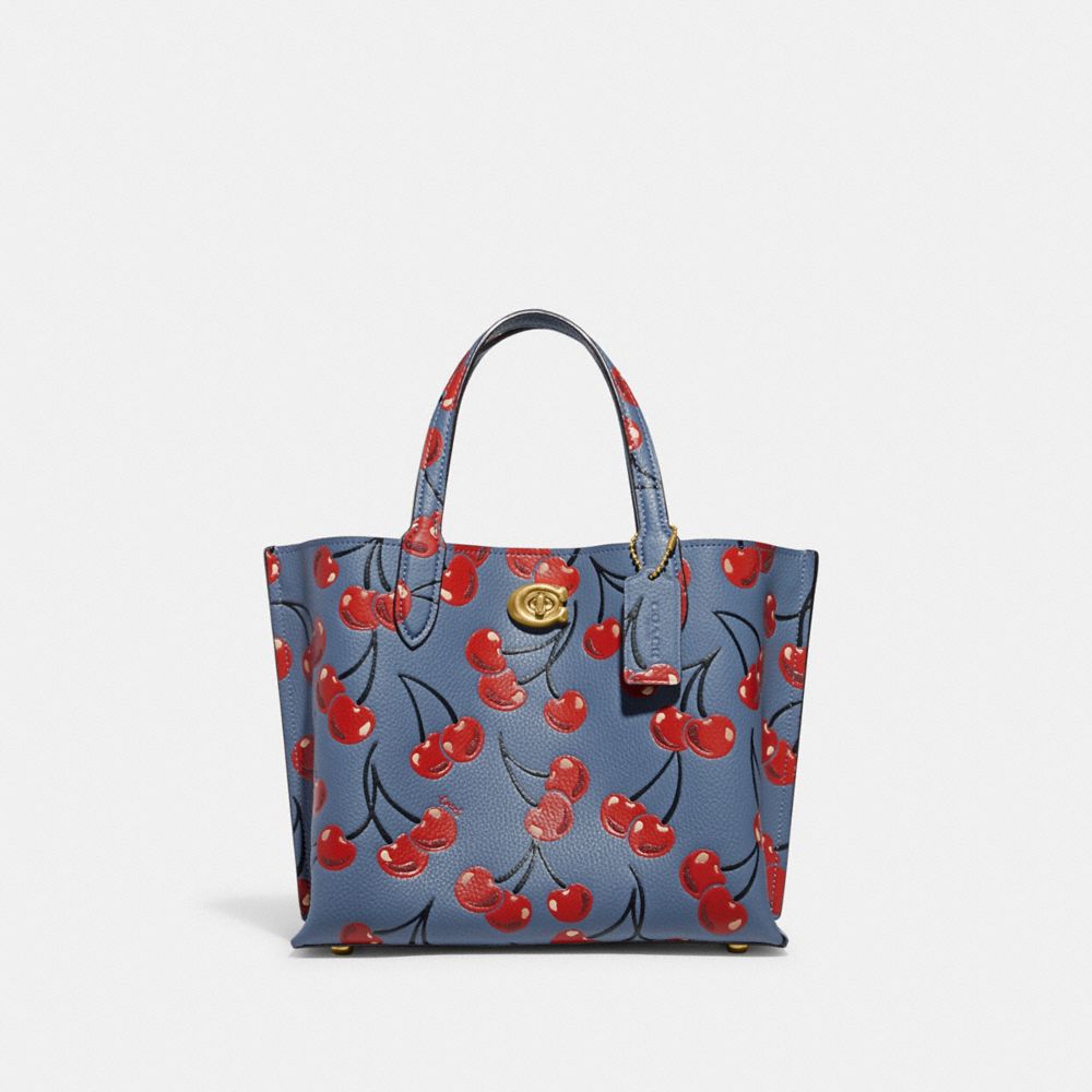 Willow Tote Bag 24 With Cherry Print