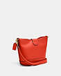COACH®,TALI BUCKET BAG,Smooth Leather,Medium,Brass/Red Orange,Angle View