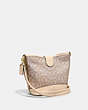 COACH®,TALI BUCKET BAG IN SIGNATURE JACQUARD,Jacquard/Smooth Leather,Medium,Brass/Stone Ivory,Angle View