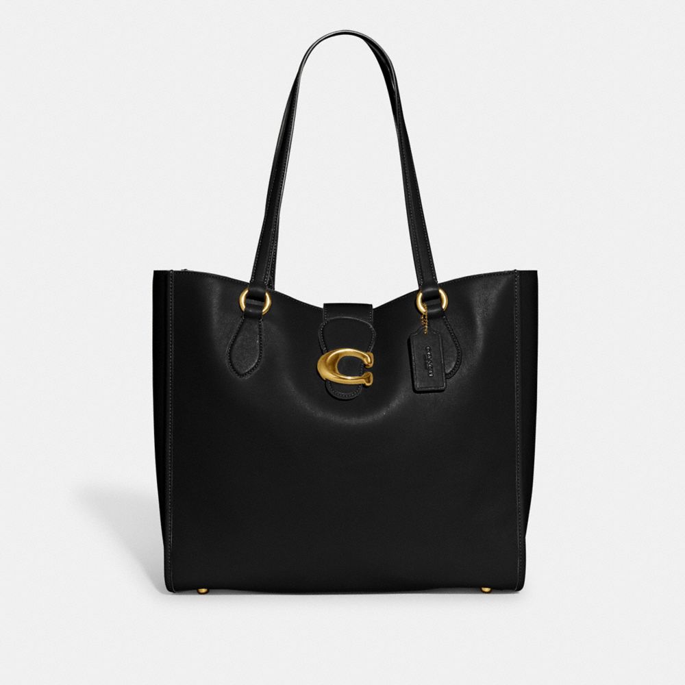 COACH®,THEO TOTE BAG,X-Large,Brass/Black,Front View image number 0