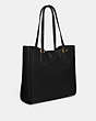 COACH®,THEO TOTE,Smooth Leather,X-Large,Brass/Black,Angle View