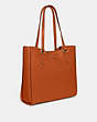 COACH®,THEO TOTE,Smooth Leather,X-Large,Brass/Canyon,Angle View