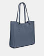 COACH®,THEO TOTE,Smooth Leather,X-Large,Pewter/Washed Chambray,Angle View