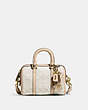 COACH®,RUBY SATCHEL 18 IN SIGNATURE TEXTILE JACQUARD,Jacquard/Smooth Leather,Mini,Brass/Chalk Ivory,Front View