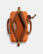COACH®,RUBY SATCHEL 18 IN COLORBLOCK,Pebble Leather,Mini,Brass/Papaya Multi,Inside View,Top View