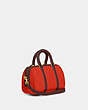 COACH®,RUBY SATCHEL 18 IN COLORBLOCK,Pebble Leather,Mini,Brass/Red Orange Multi,Angle View