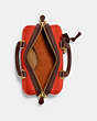 COACH®,RUBY SATCHEL 18 IN COLORBLOCK,Pebble Leather,Mini,Brass/Red Orange Multi,Inside View,Top View