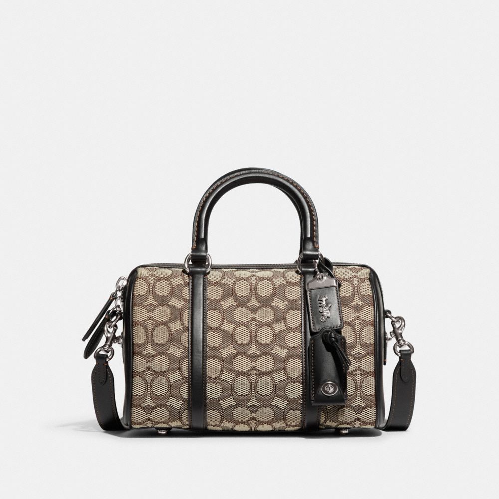 Coach Mini Sierra Satchel Signature Print Black & Gray Convertible