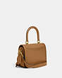COACH®,COACH X TOM WESSELMANN ROGUE TOP HANDLE,Glovetanned Leather,Mini,Brass/Light Camel,Angle View