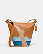 COACH®,COACH X TOM WESSELMANN DUFFLE 16,Glovetanned Leather,Small,Brass/Natural,Front View