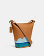 COACH®,COACH X TOM WESSELMANN DUFFLE 16,Glovetanned Leather,Small,Brass/Natural,Angle View