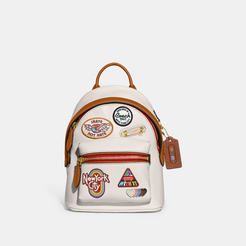 Coach Pennie Backpack 22 In Rainbow Signature Canvas