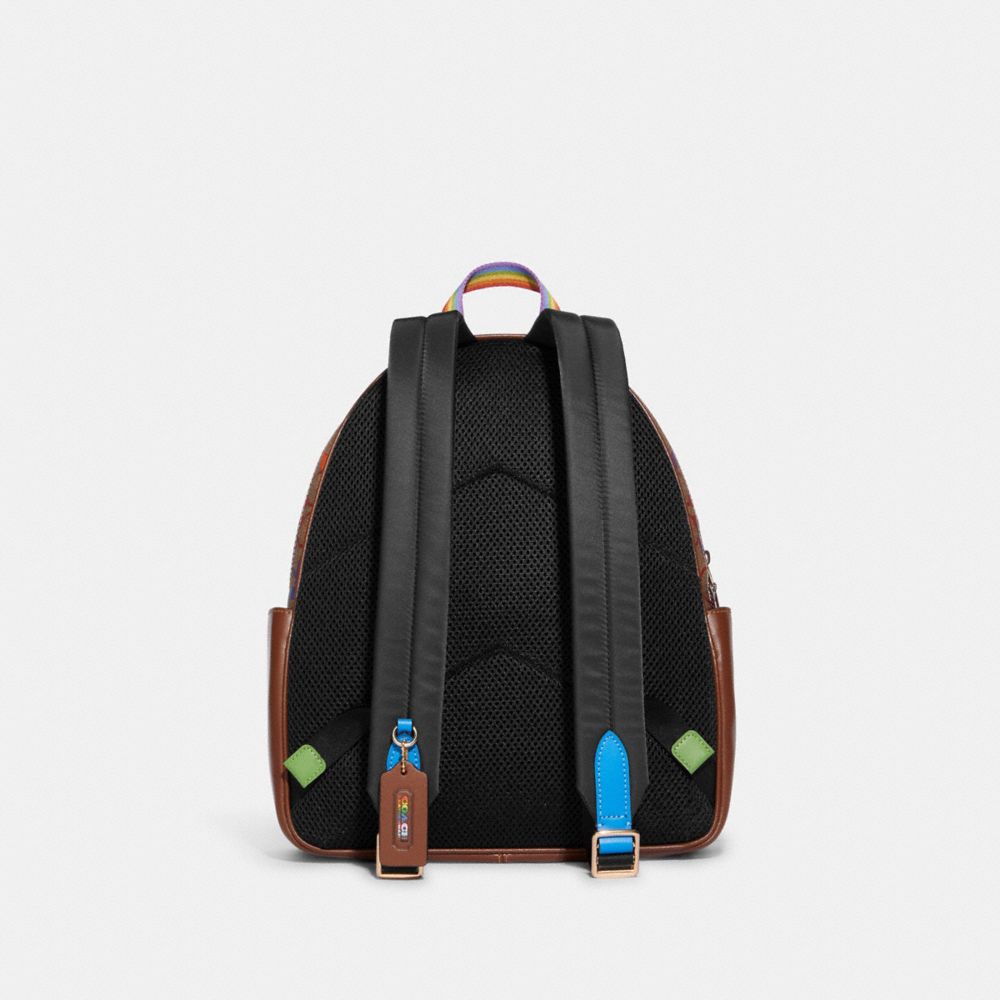 COACH®  Mini Court Backpack In Rainbow Signature Canvas