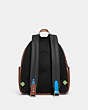 COACH®,COURT BACKPACK IN RAINBOW SIGNATURE CANVAS,canvas,Large,Gold/Khaki Multi,Back View