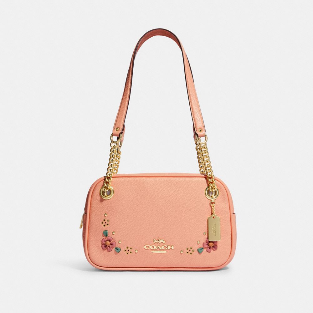 COACH Cammie Chain Shoulder Bag With Floral Whipstitch