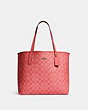 COACH®,CITY TOTE BAG IN BLOCKED SIGNATURE CANVAS,X-Large,Gold/Pink Lemonade,Front View