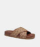 COACH®,CROSSOVER SANDAL,Tan/Saddle,Front View