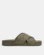 COACH®,CROSSOVER SANDAL,Utility Green,Angle View