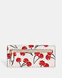 COACH®,WYN SOFT WALLET WITH CHERRY PRINT,Pebble Leather,Mini,Brass/Chalk,Back View